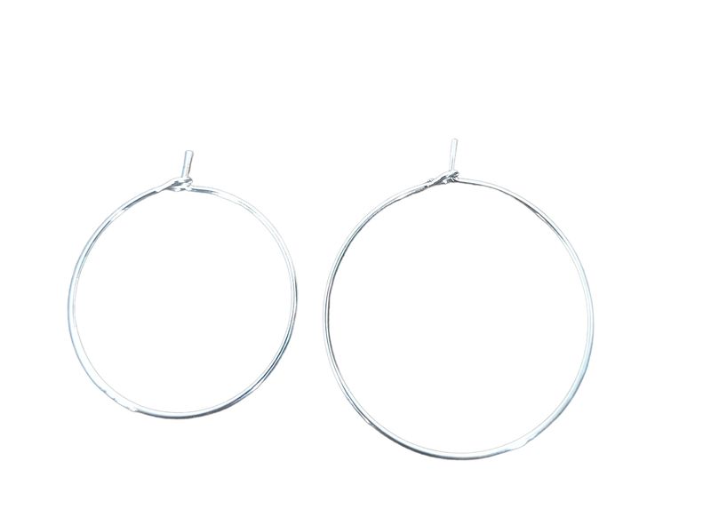 Earring round 30mm silver(20)