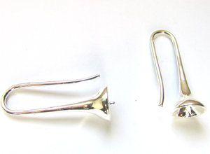 8976S:  Rhodium Plated Earring Hooks (10 pairs)