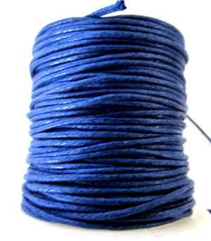 Cotton Cord Waxed Blue1mm(+-25yds)
