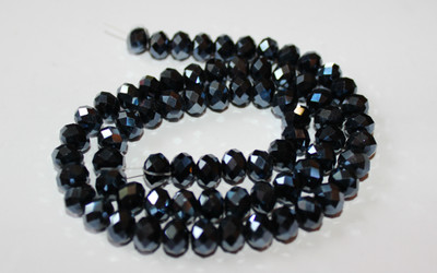 C003: Black AB Crystals 8x10mm