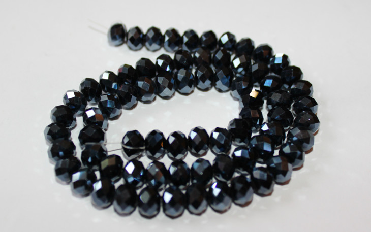C003: Black AB Crystals 8x10mm