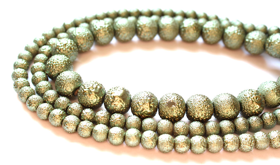 Ice Pearls Olive Green 15mm