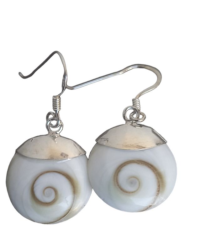 925 sterling silver Shiva shell earrings
