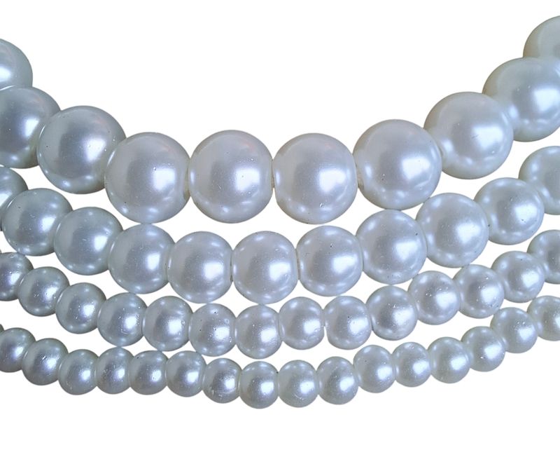 Glass Pearl white 8mm