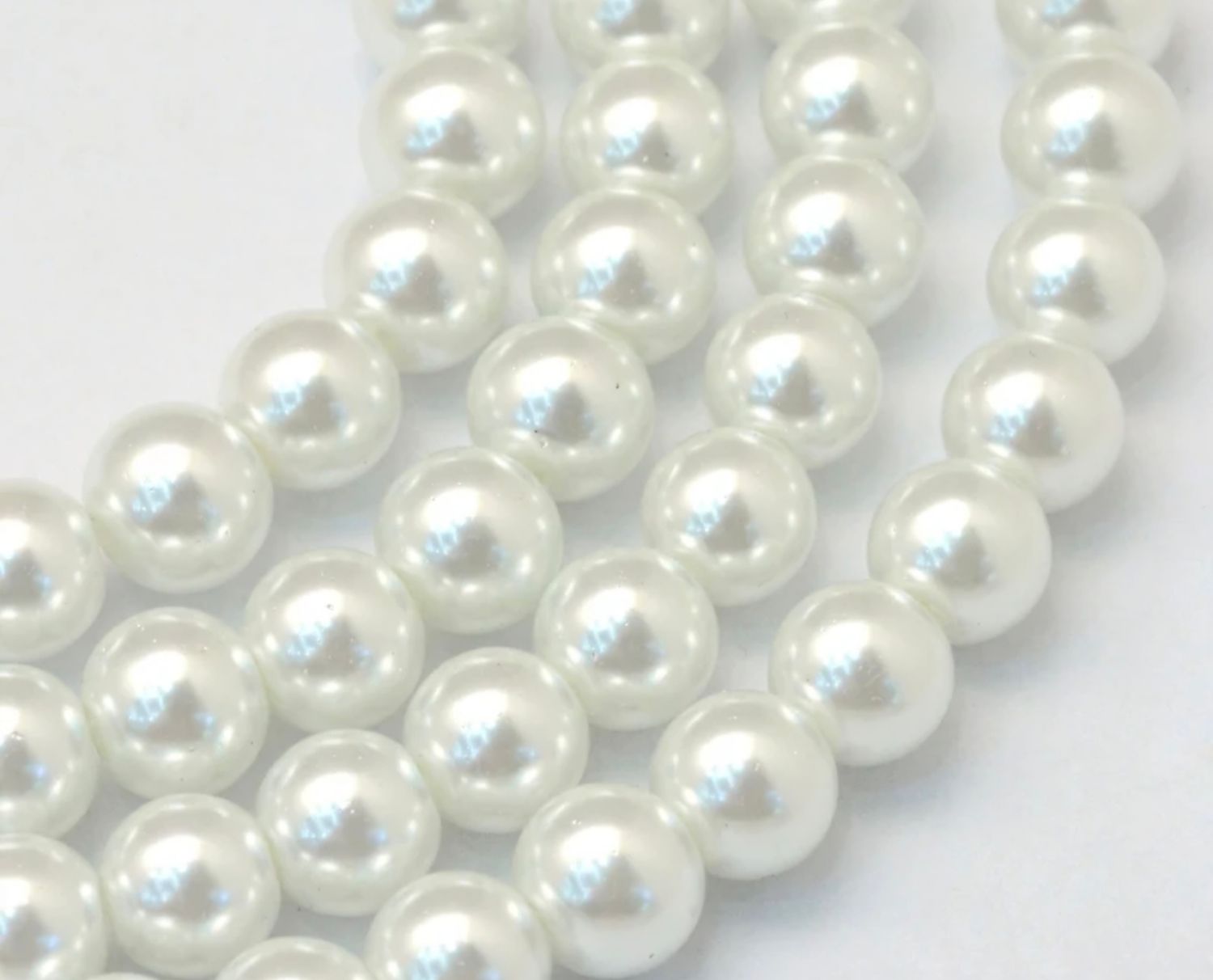 Glass Pearl white 8mm