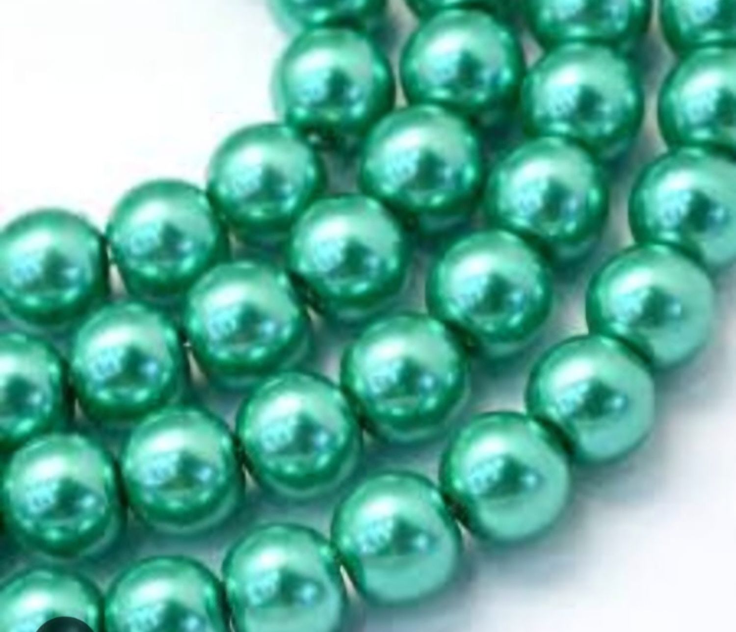 Glass Pearl: sea greenl 6mm