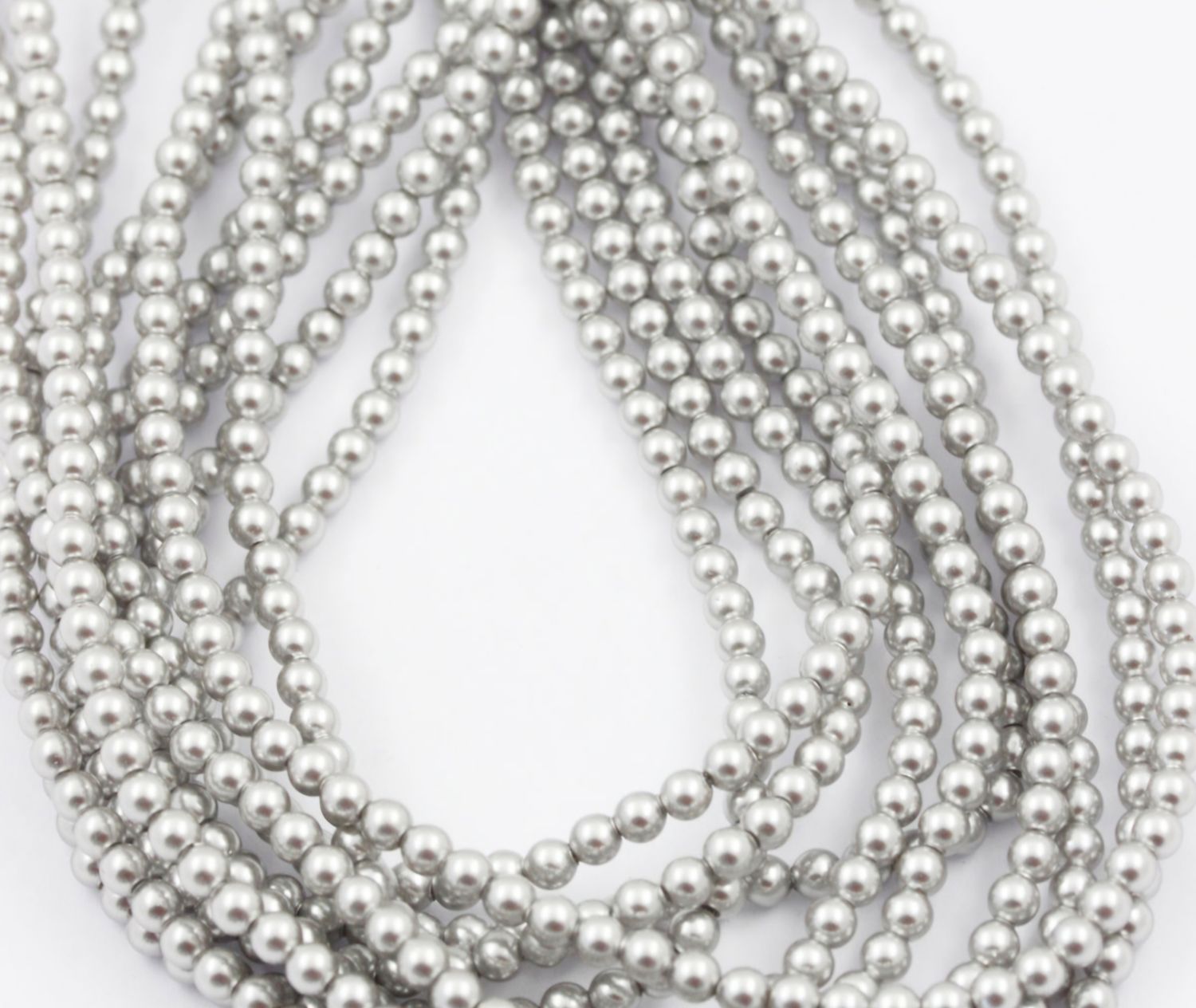 Glass Pearl: silver 8mm
