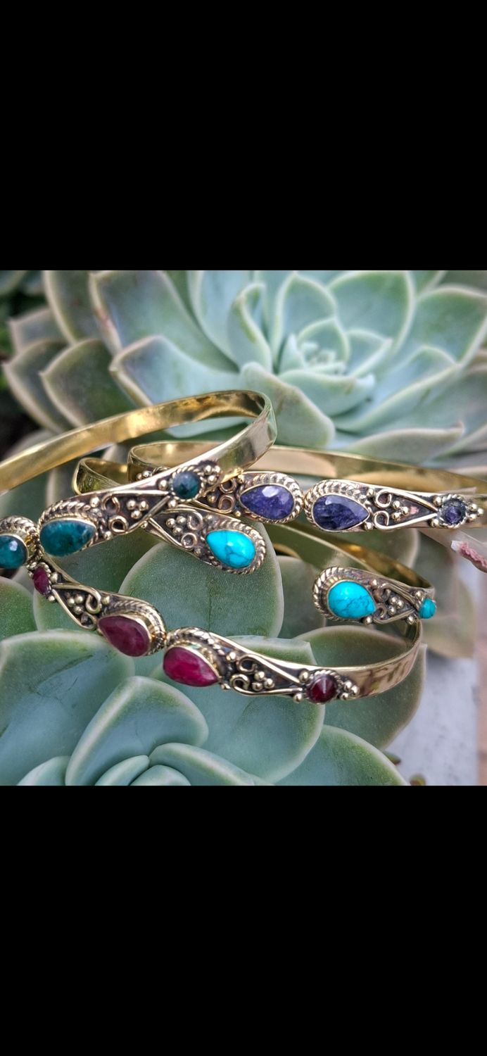 Brass Bracelet Turquoise 
