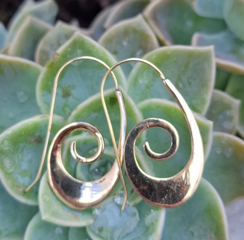 Brass Earrings; 1 pair