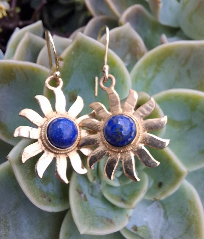 Brass Earrings; 1 pair