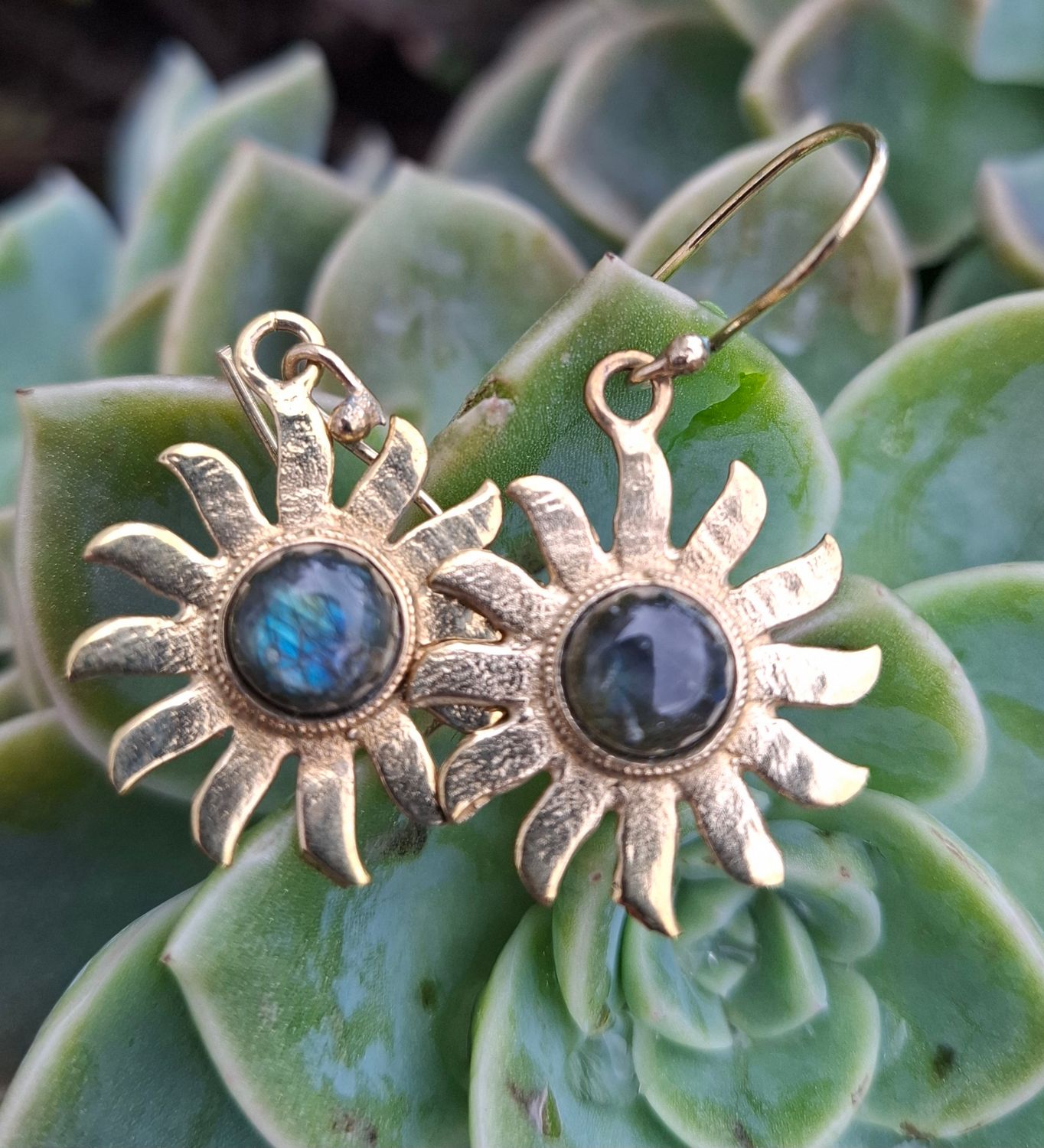 Brass Earrings; 1 pair