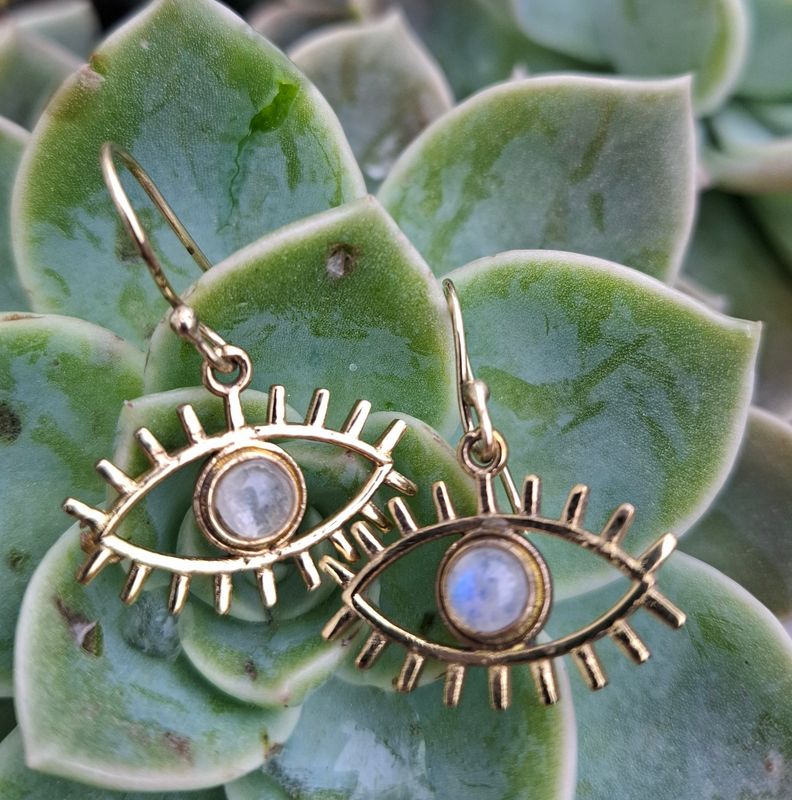 Brass Earrings; 1 pair