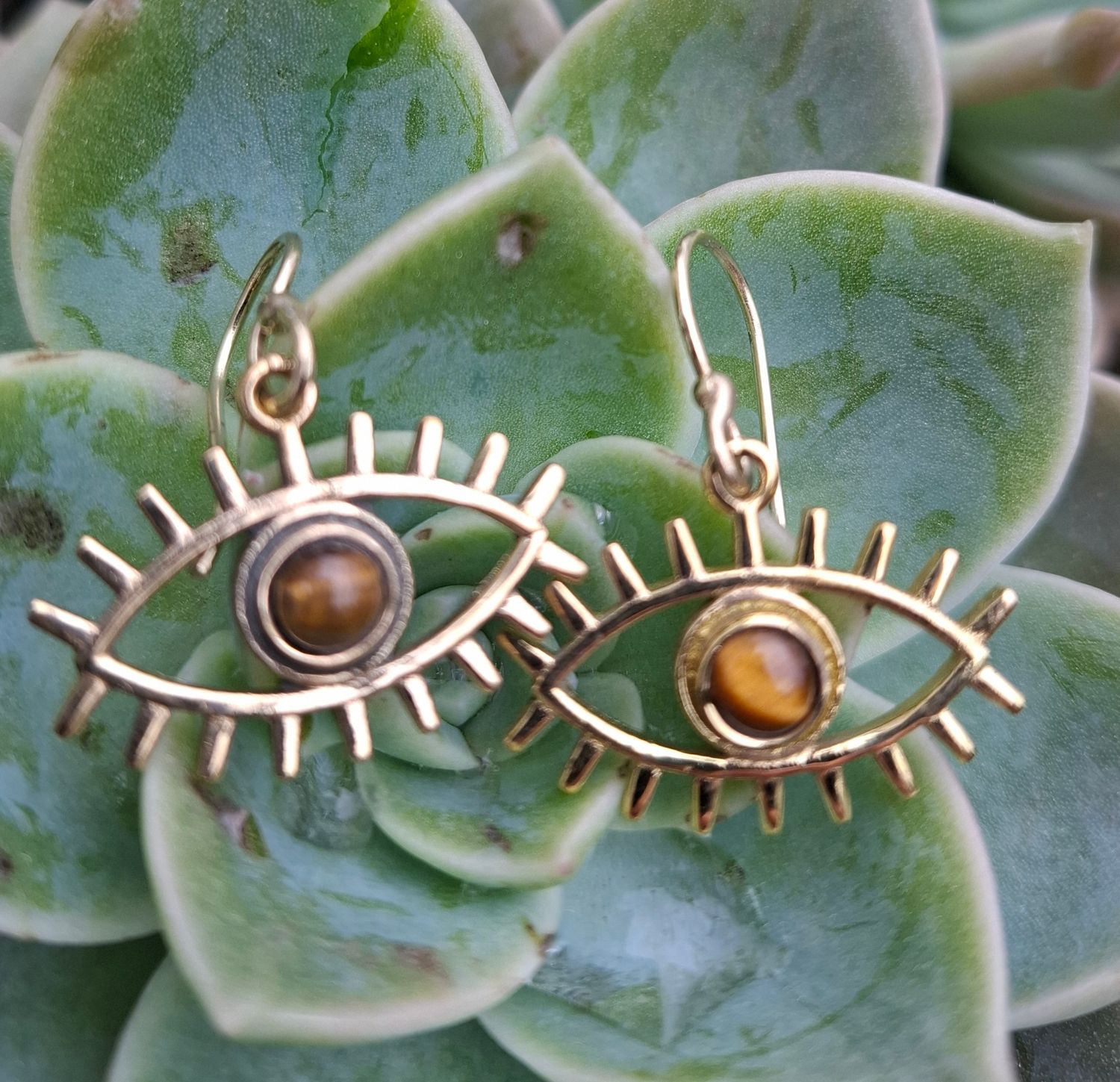 Brass Earrings; 1 pair