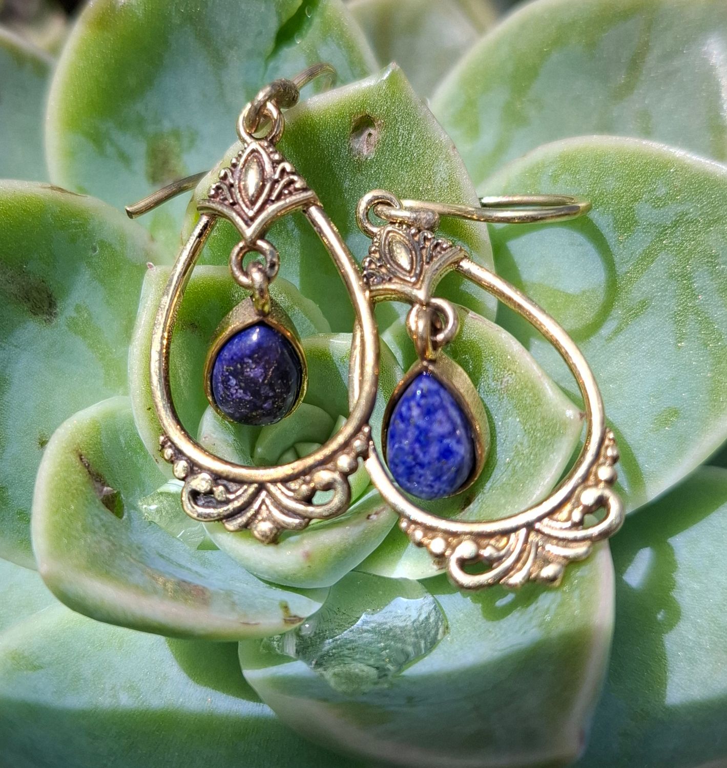 Brass Earrings; 1 pair