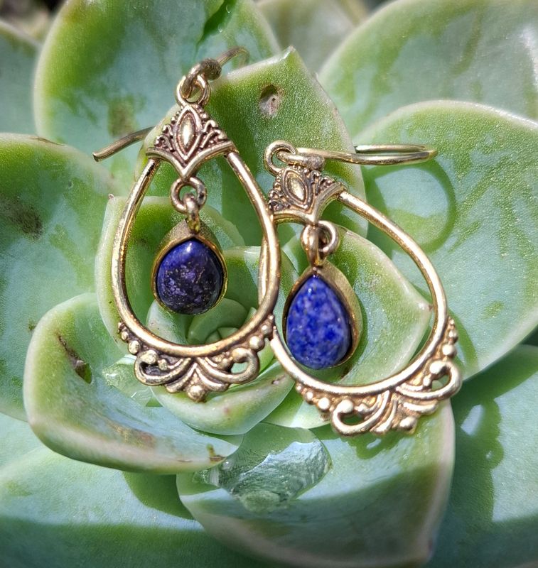 Brass Earrings; 1 pair