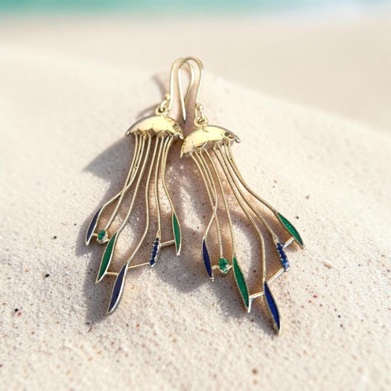 Brass Earrings; 1 pair