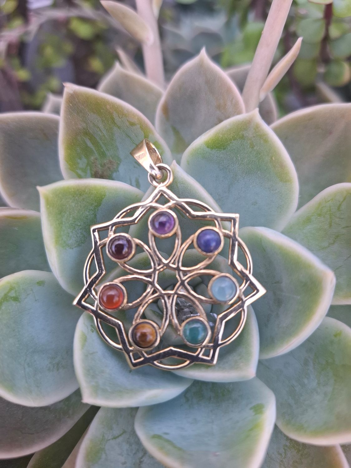 Brass Chakra pendant 
