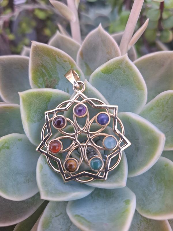 Brass Chakra pendant 