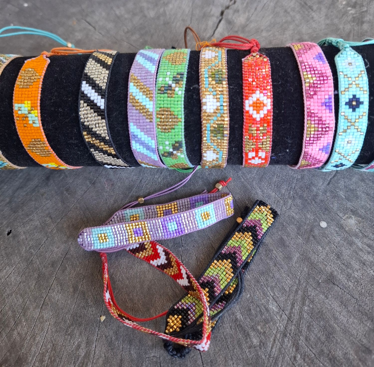 Handwoven bracelet.