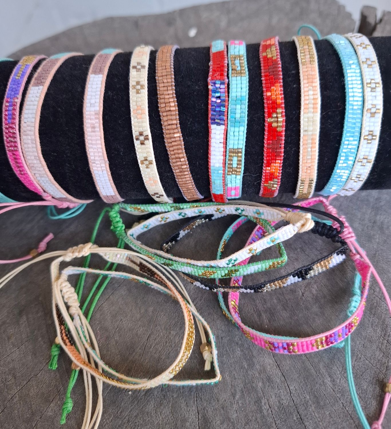 Handwoven bracelet.