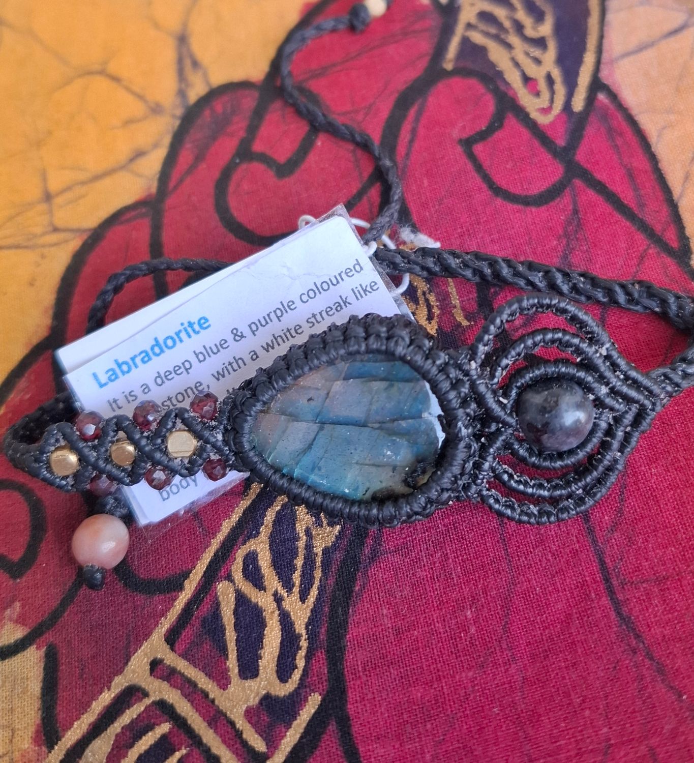 Macrame Bracelet Labradorite 