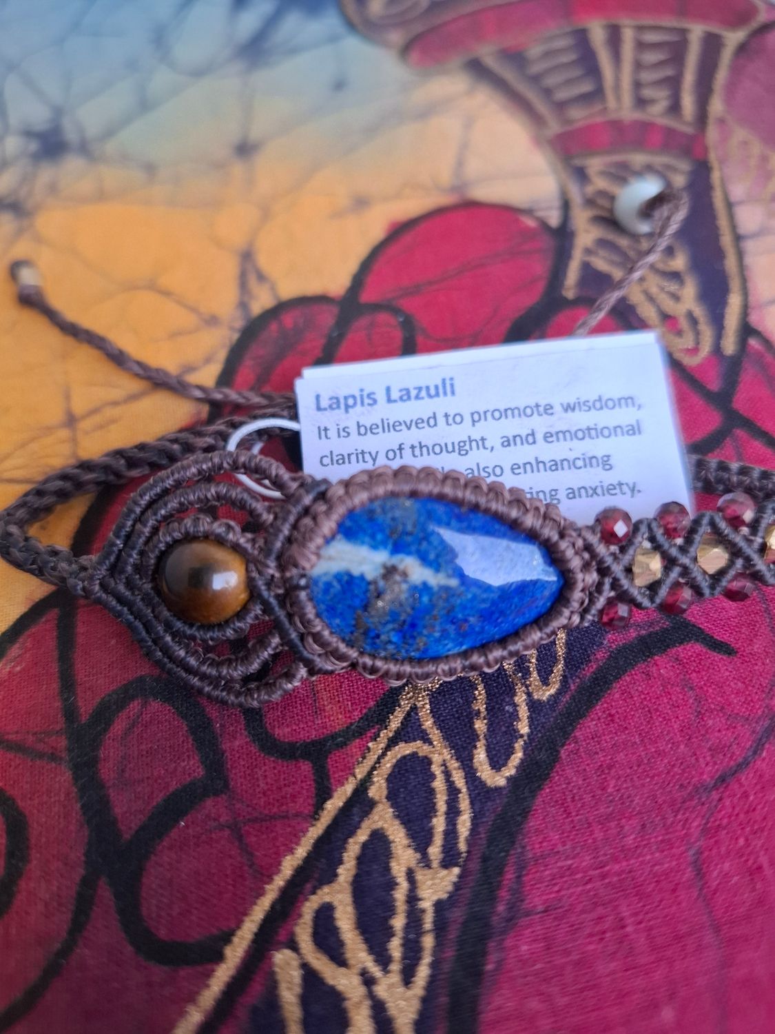 Macrame Bracelet Lapis Lazuli 