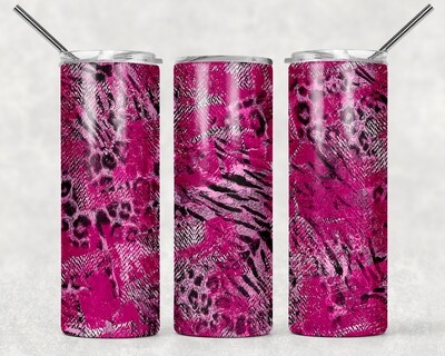 Pink Cheetah Print Abstract Tumbler