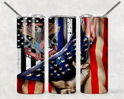 Veteran Military Army USA Flag Tumbler