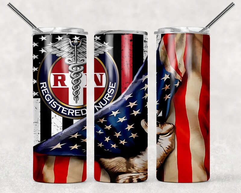 Registered Nurse USA Flag Tumbler