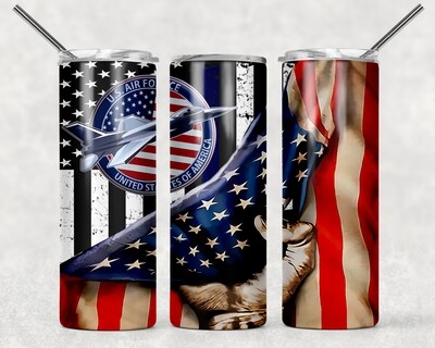 Air Force Veterans USA Flag Tumbler