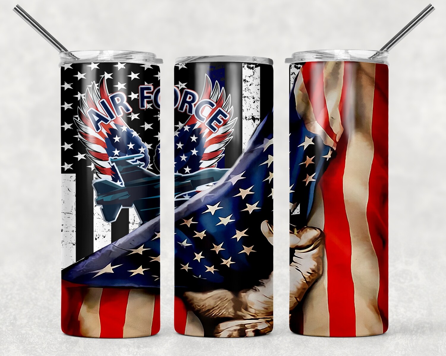 Air Force Veterans USA Flag Tumbler