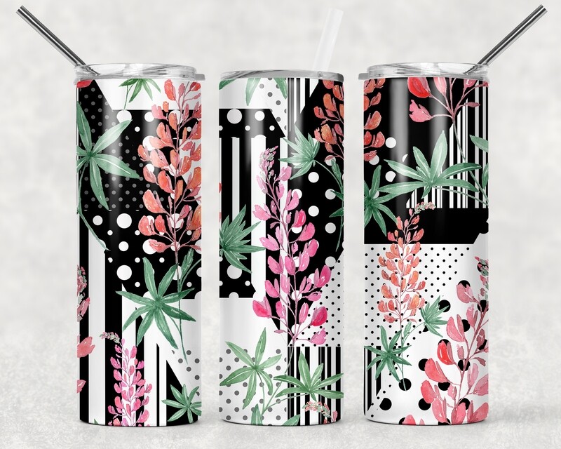 Abstract Floral Summer Tumbler