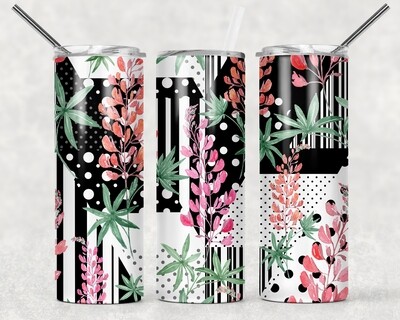 Abstract Floral Summer Tumbler