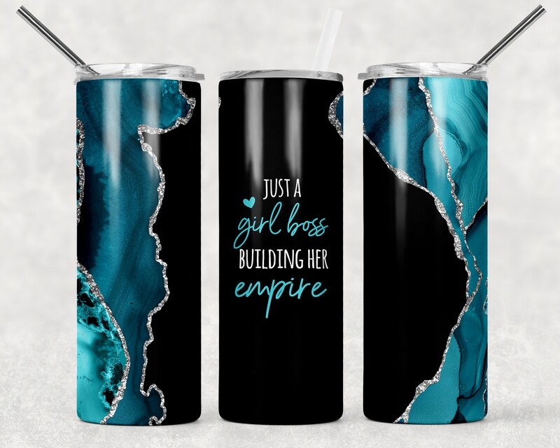 Just a Girl Boss Building Her Empire Agate Galaxy Tumbler