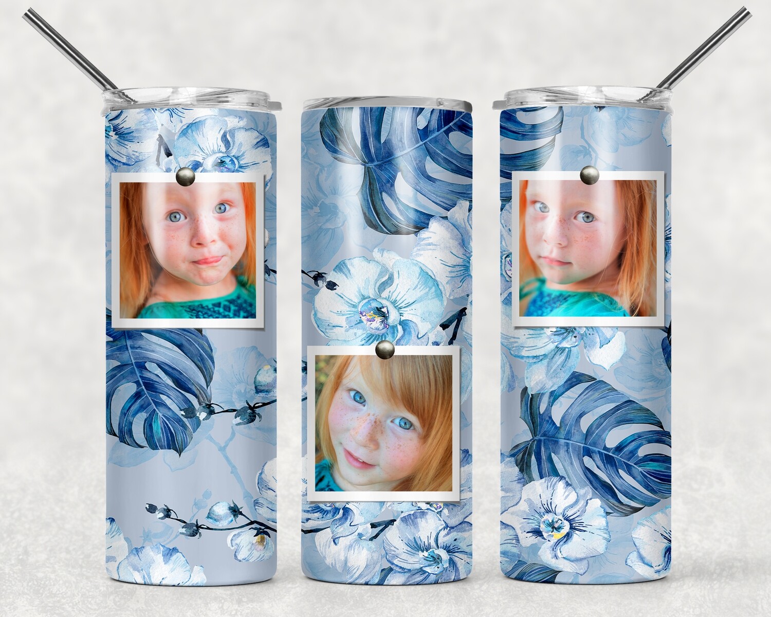 Polaroid Photo Tumbler Template Blur Orchid