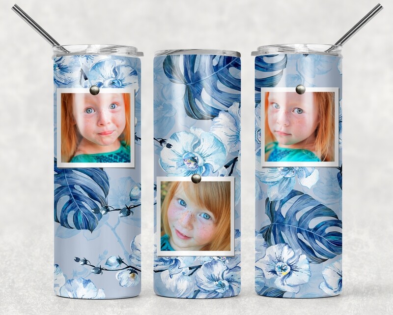 Polaroid Photo Tumbler Template Blur Orchid