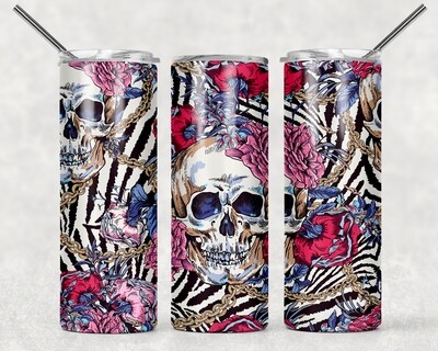 Floral Skull Halloween Tumbler