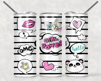 OMG Girl Power 90&#39;s Pop Culture Panda Tumbler