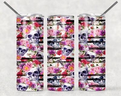 Floral Skull Tumbler
