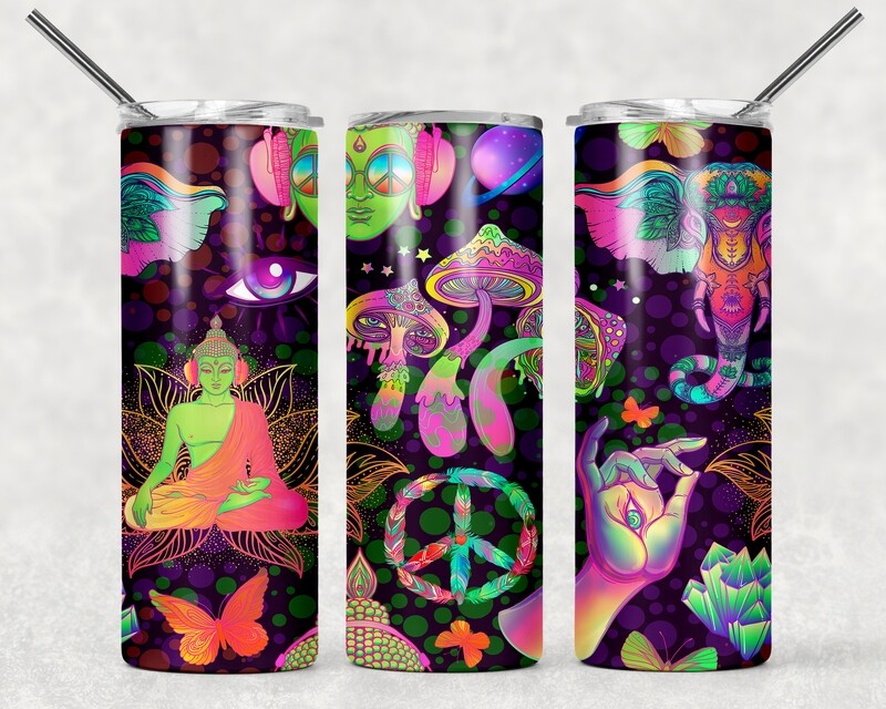Psychedelic 80&#39;s 90&#39;s Pop Culture Tumbler