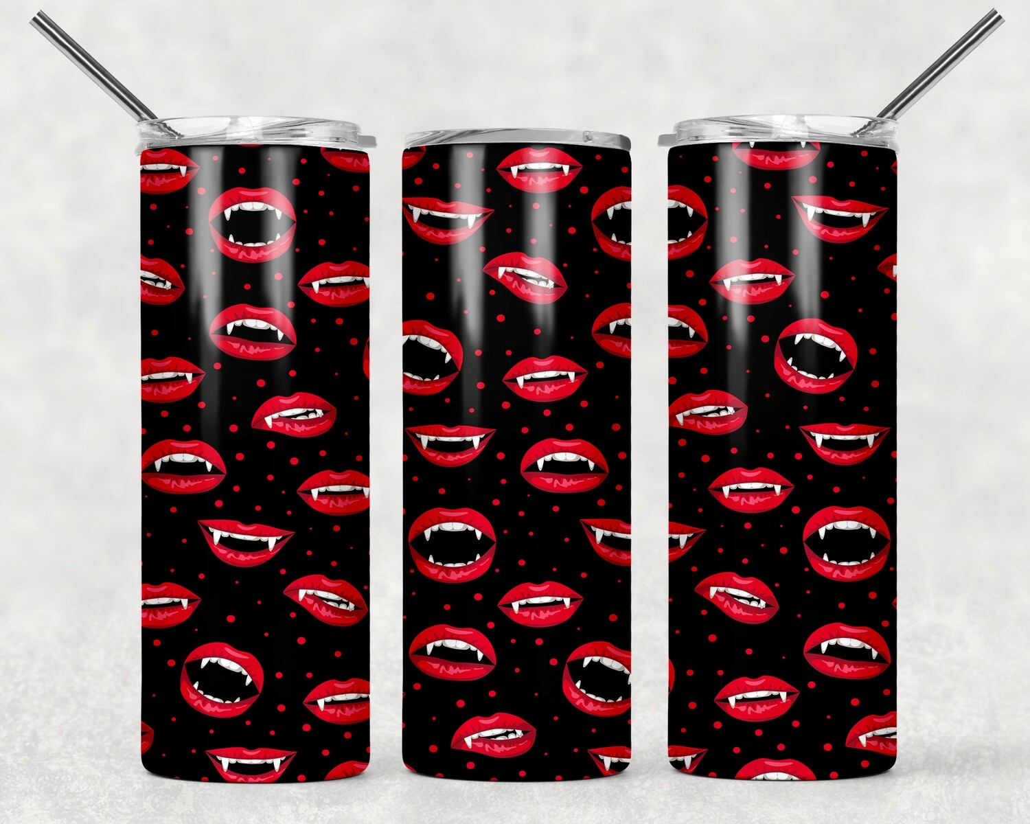 Halloween Red Fang Lips Tumbler