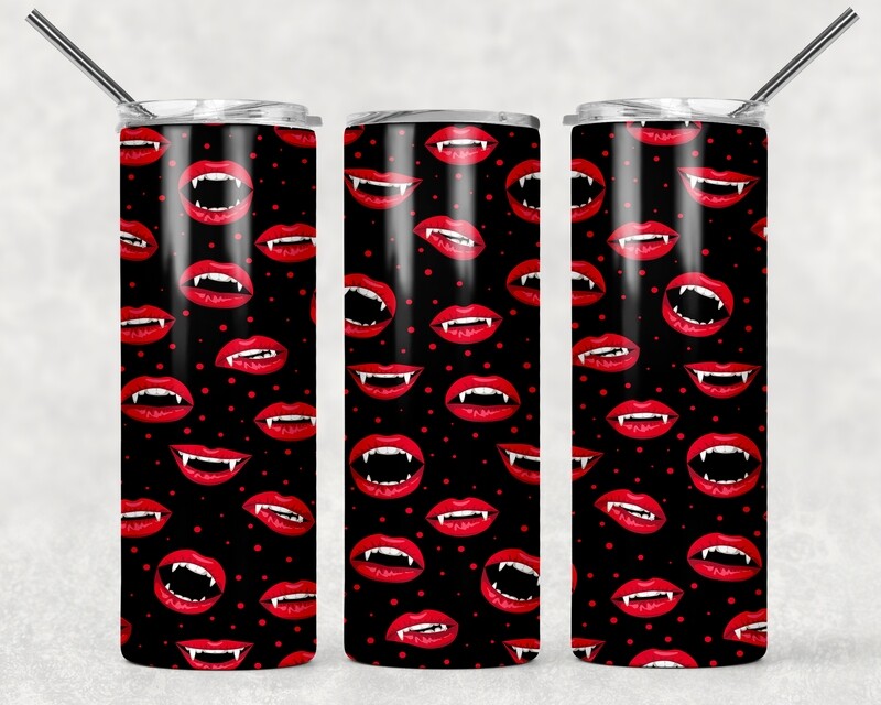 Halloween Red Fang Lips Tumbler