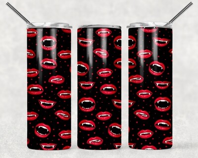 Halloween Red Fang Lips Tumbler