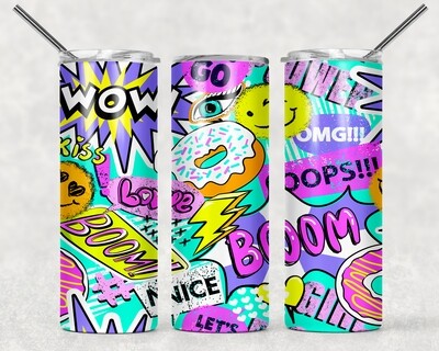 Comic Book 80&#39;s 90&#39;s Pop Culture Comic Tumbler