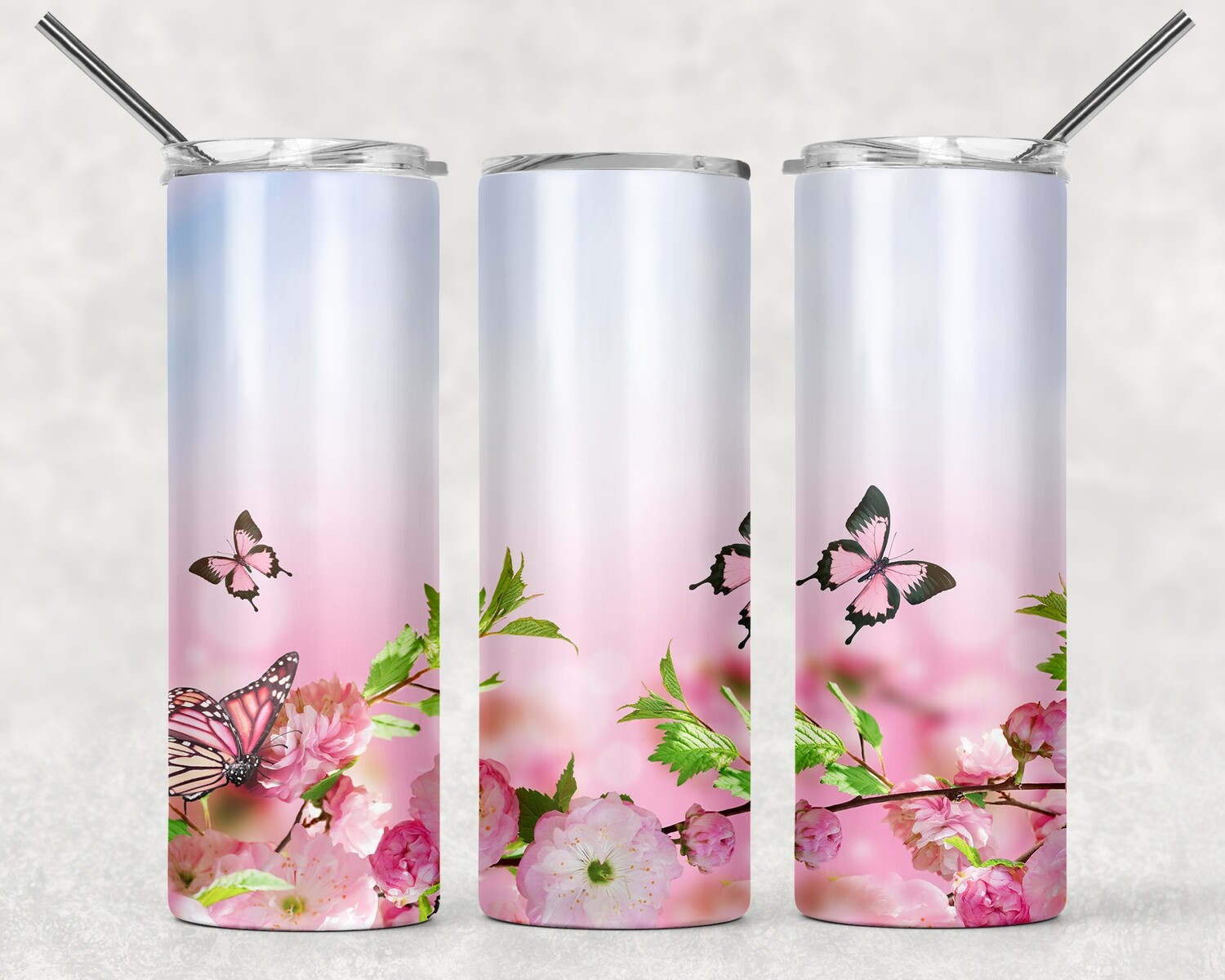 Floral Butterfly Tumbler