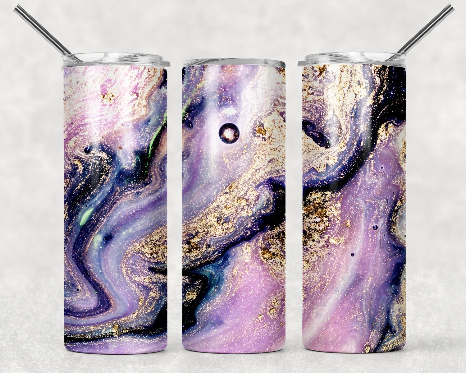 Purple Galaxy Glitter Tumbler