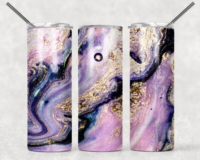 Purple Galaxy Glitter Tumbler