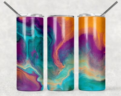 Blue Purple Orange Abstract Tumbler