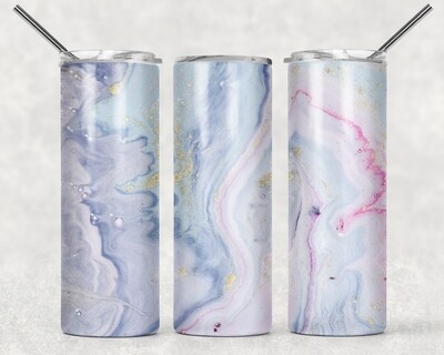 Light Blue Pink Marble Abstract Tumbler