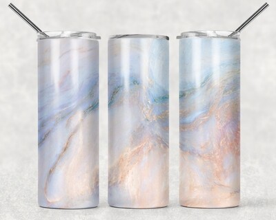 Light Blue Gold Marble Abstract Tumbler